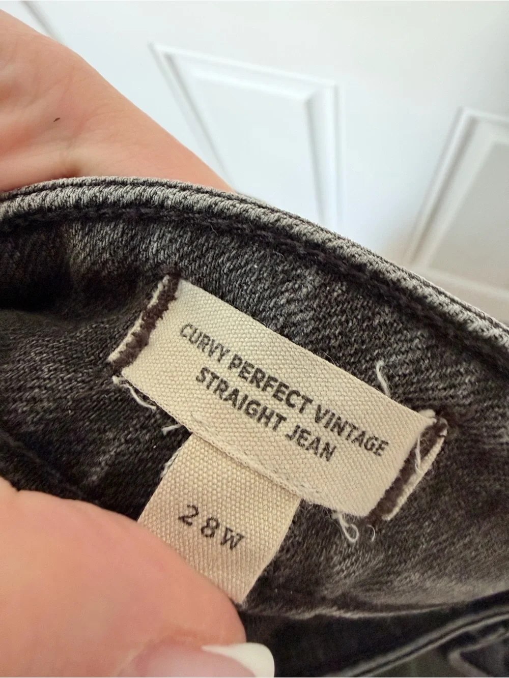 Madewell size 28w The Curvy Plus Perfect‎ Vintage Straight Jean in Lunar black